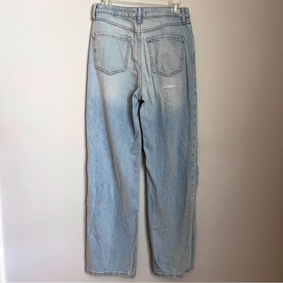 Forever 21 Premium Denim 90s Baggy Straight Hi-Waist Distressed Jeans Size 28 - Picture 4 of 8